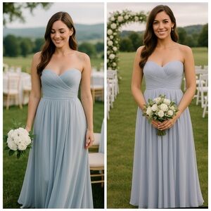 NWT Y.A.S. ASOS Light Blue Strapless Molly Maxi Gown Dress Size Large